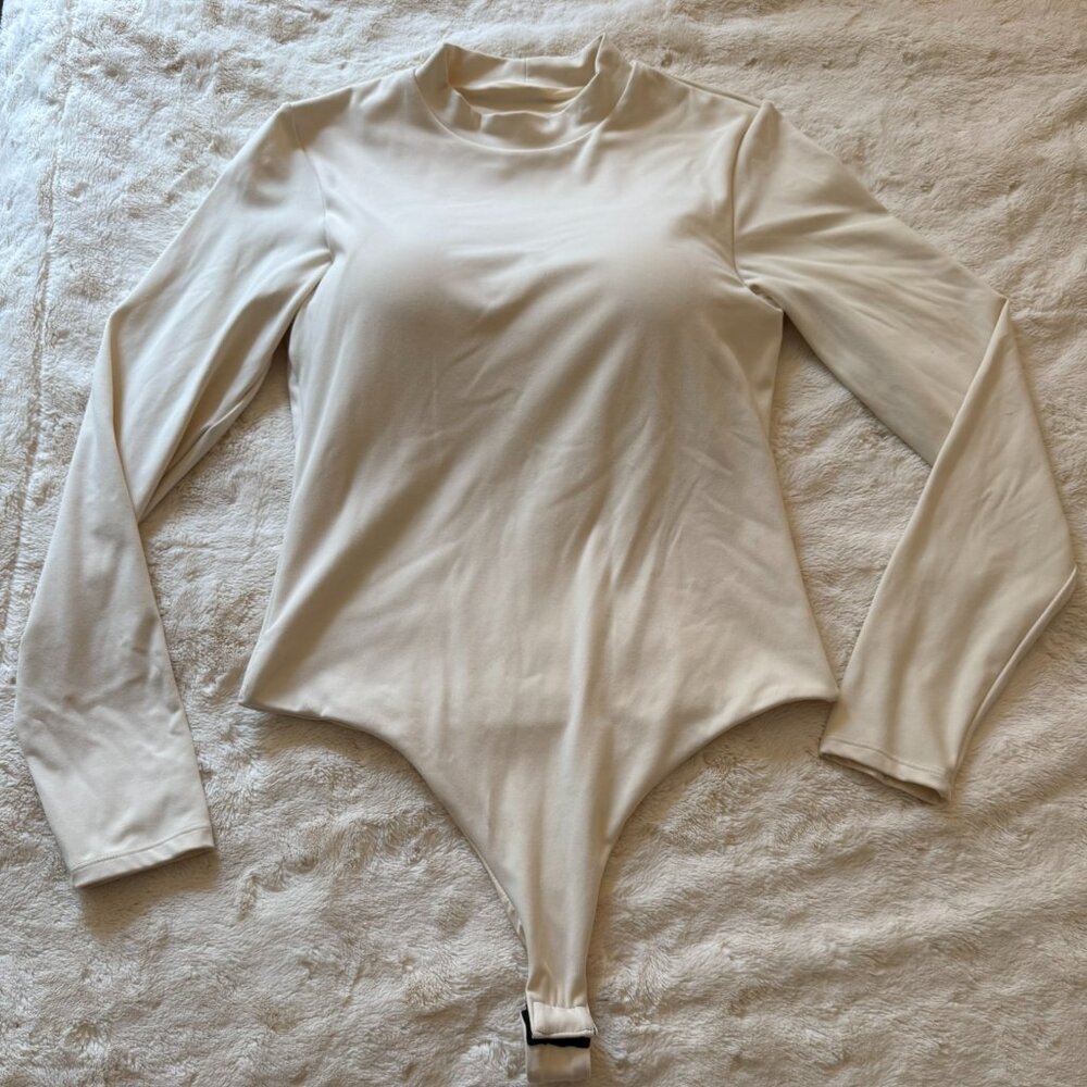 Klassy Network Brami Mock Turtle Neck Bodysuit in Ivory Size M